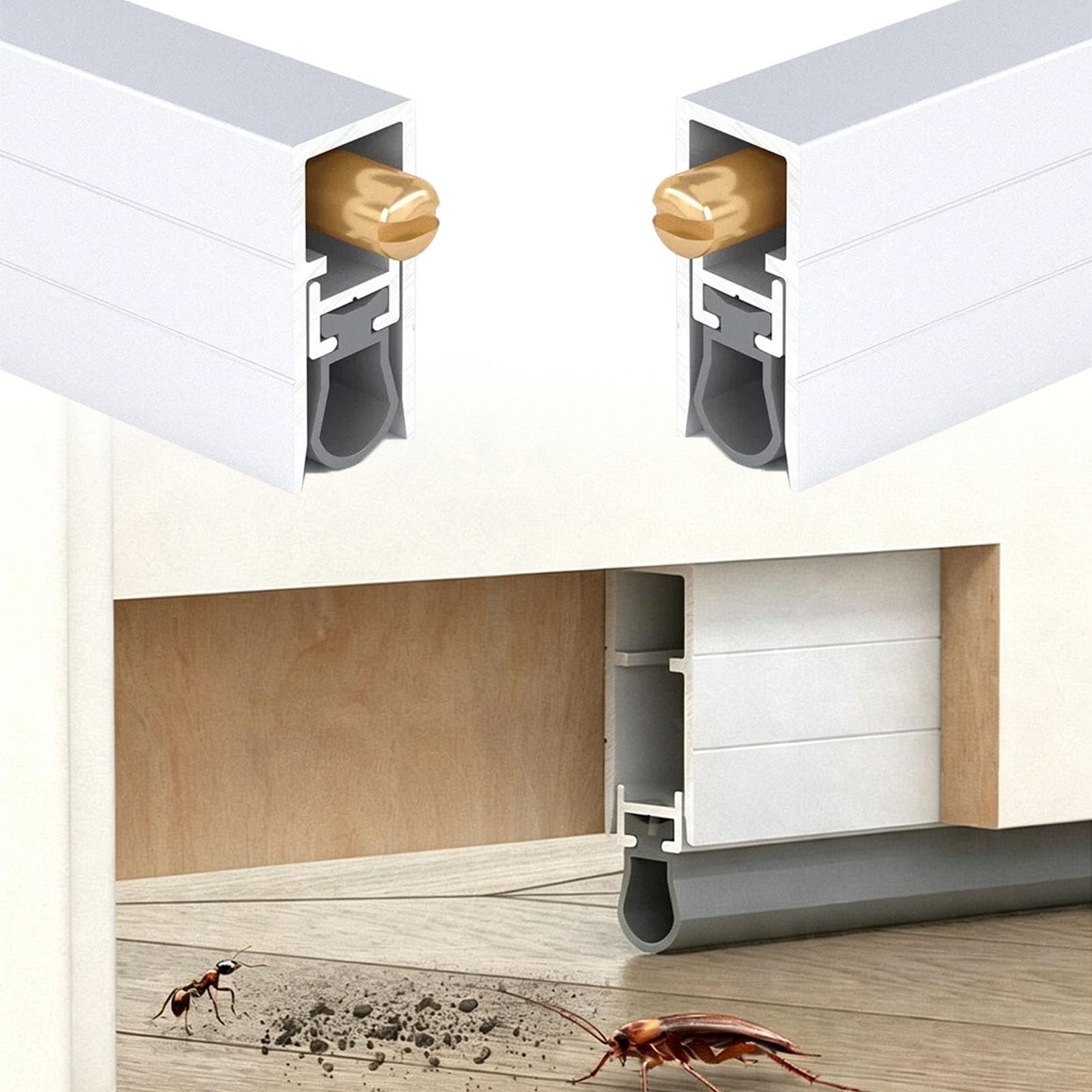 Vibeo Paraspifferi Sottoporta Automatico Guarnizione Automatica Sottoporta a Incasso