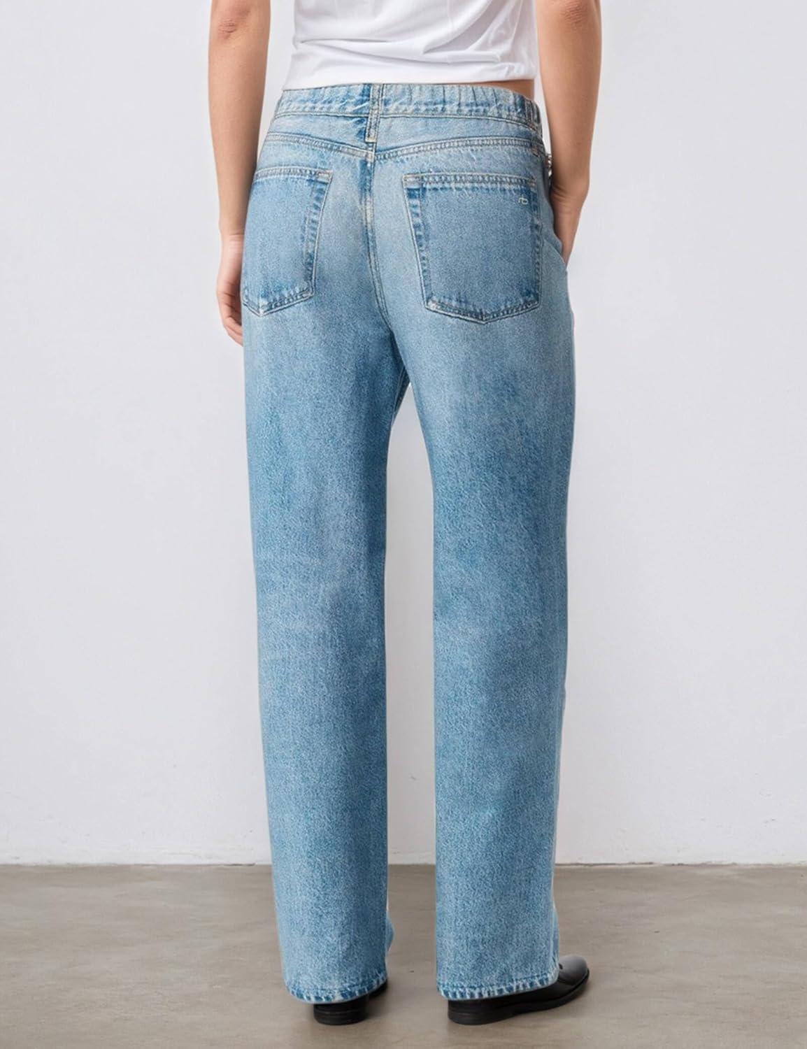 Bone Ragly Sweatpant Jeans,Rags Bones Sweatpant Jeans,Women's Wide Leg Jean,Print Denim Sweatpants - Image 3