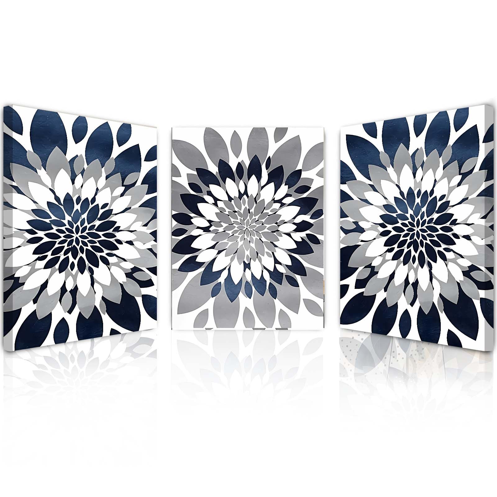 Qiukoo Set of 3 Modern Canvas Wall Art Framed Abstract Prints Waterproof Fabric with Hooks Wall Decoration Artwork Prints for Living Room Bedroom Pictures 12x16 Inch — view 12