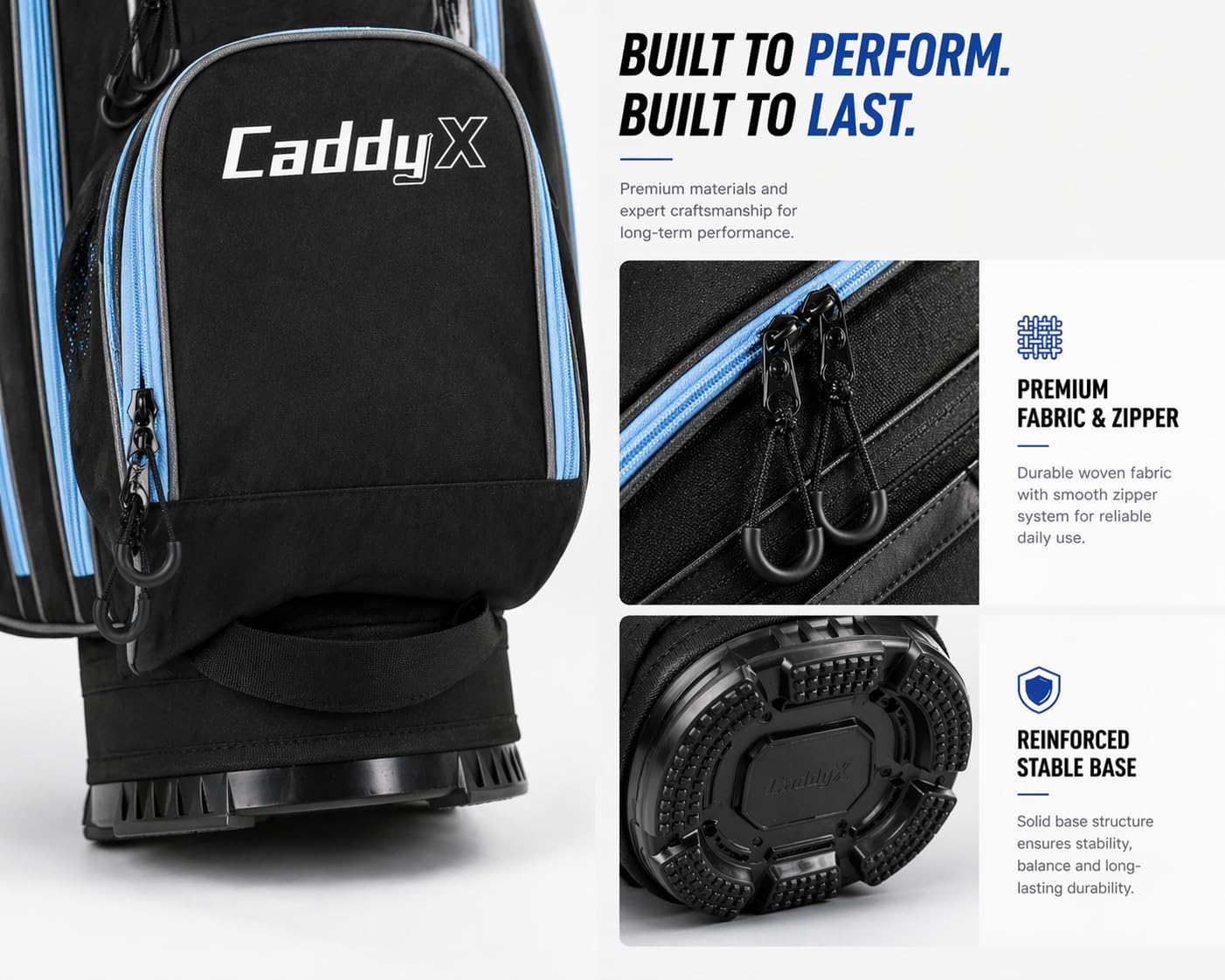 14-Way Golf Cart Bag, Professional Organizer Cart Bag with Anti-Rattle Top