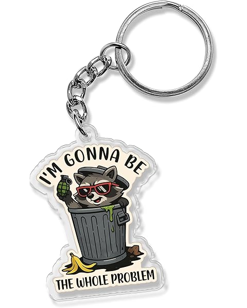 QUINNIAN Raccoon, Opossum Keychain 2 Inches Animal Lover Acrylic Material Keychains Key Ring Accessories