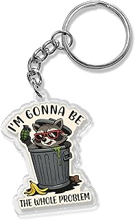 QUINNIAN Raccoon, Opossum Keychain 2 Inches Animal Lover Acrylic Material Keychains Key Ring Accessories