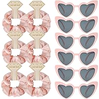 Vista 17 de Juego de 6 lentes de sol de satén para dama de honor, para despedida de soltera, sin daños, ideas de lazos para el cabello, regalo para bodas
