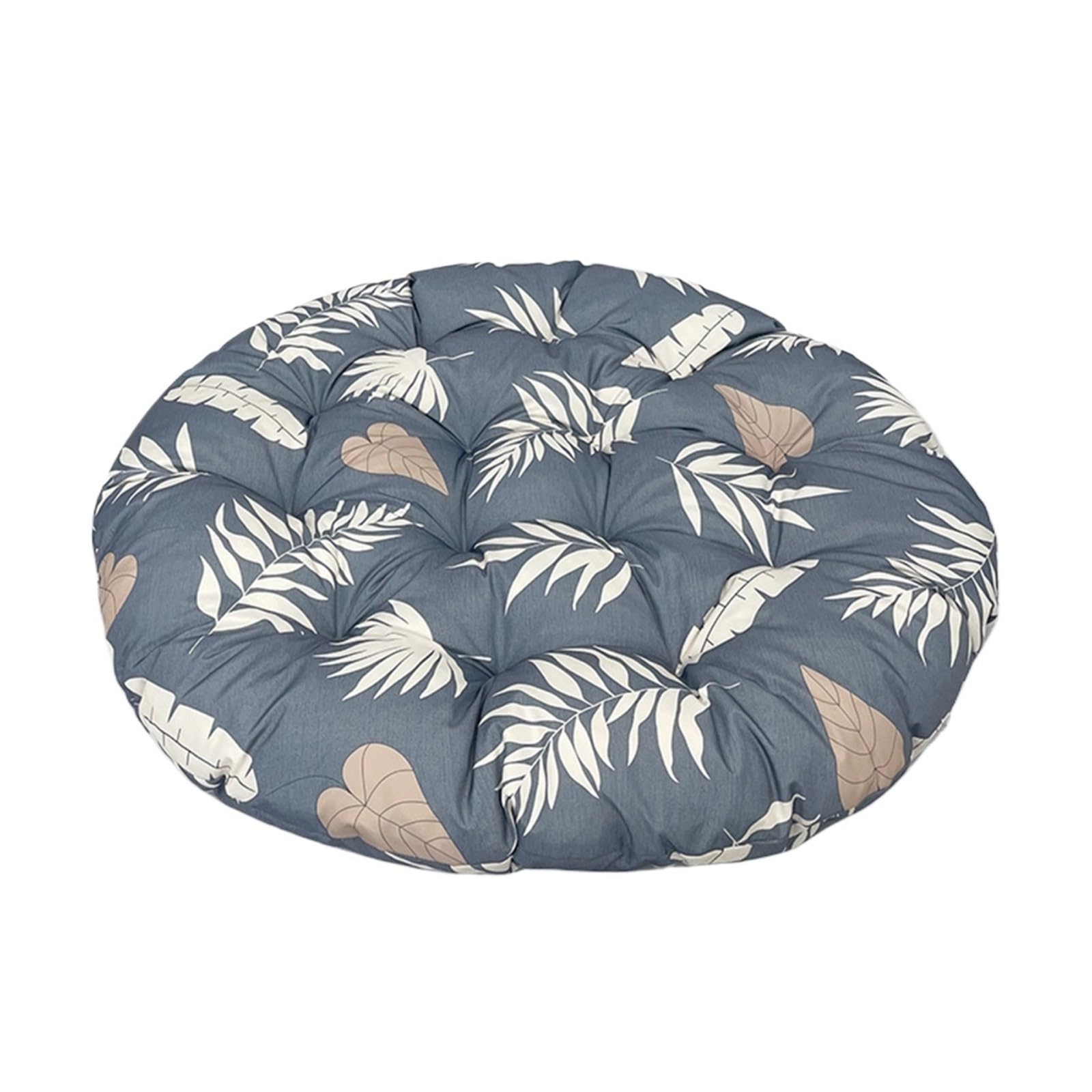Cojín redondo resistente al agua para silla de huevo para colgar silla de huevo, 48 x 48 pulgadas, asiento de jardín, estampado de hojas, comodidad al aire libre