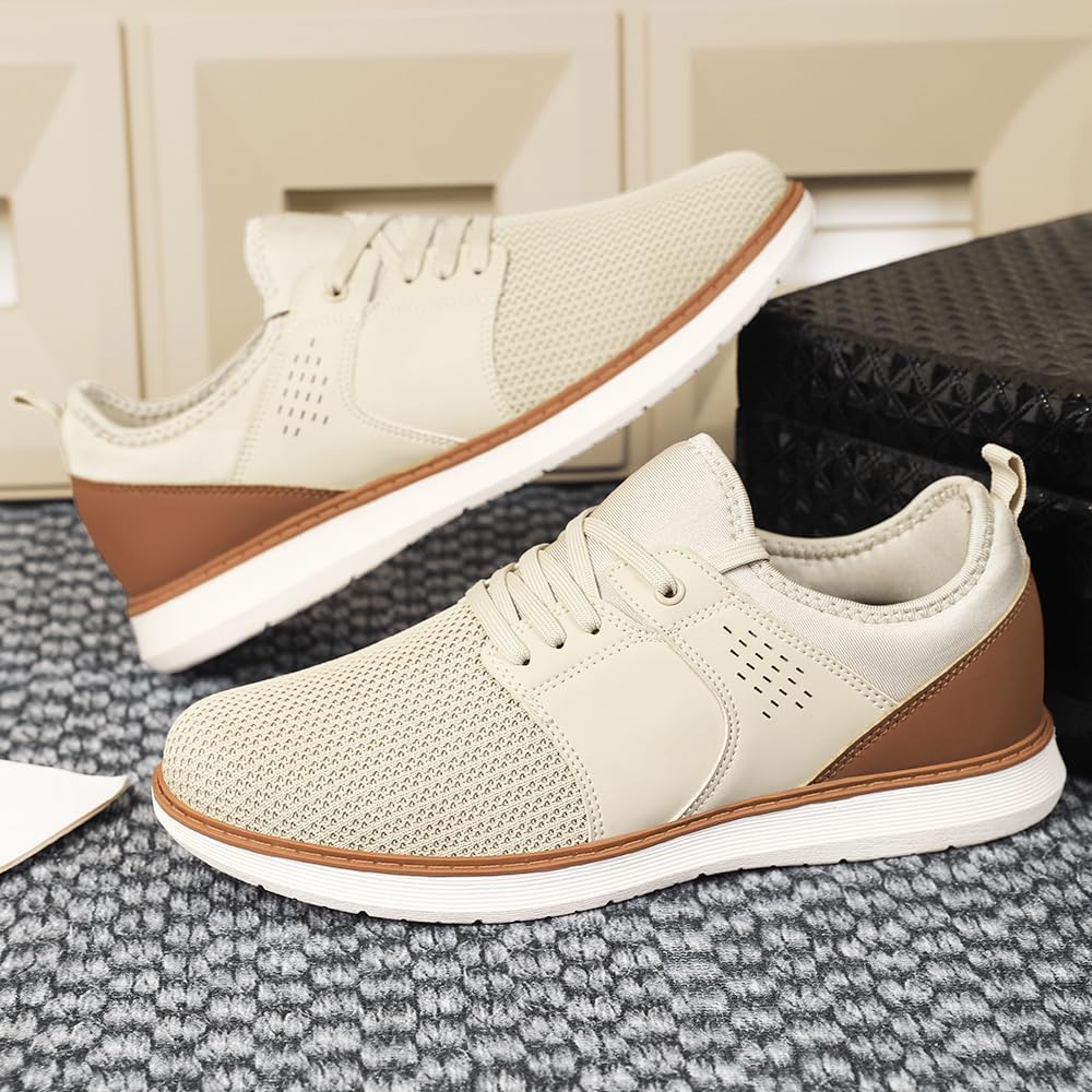 Mens Casual Dress Shoes Slip On Fashion Sneakers Mesh Walking Shoes Breathable Comfortable Non Slip - Image 3