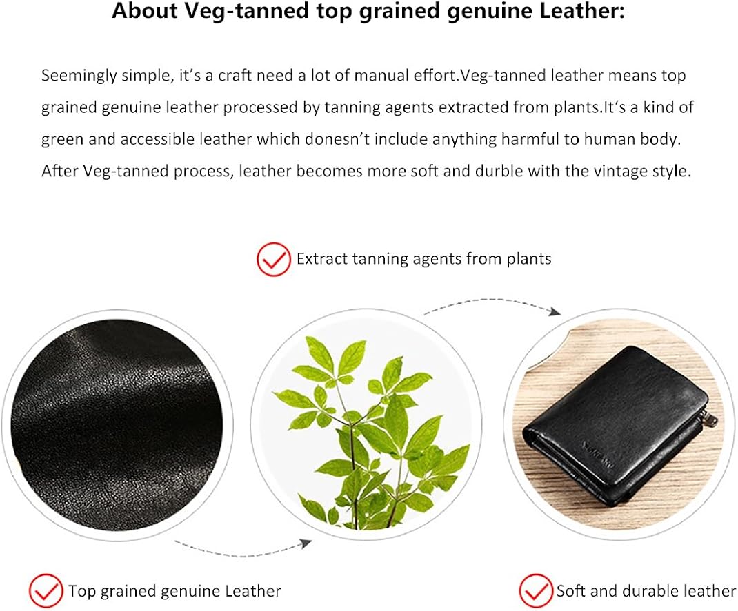 Miniatura 2 de Cartera de piel genuina de curtido vegetal para hombres Inserto extraíble Caja de regalo incl.