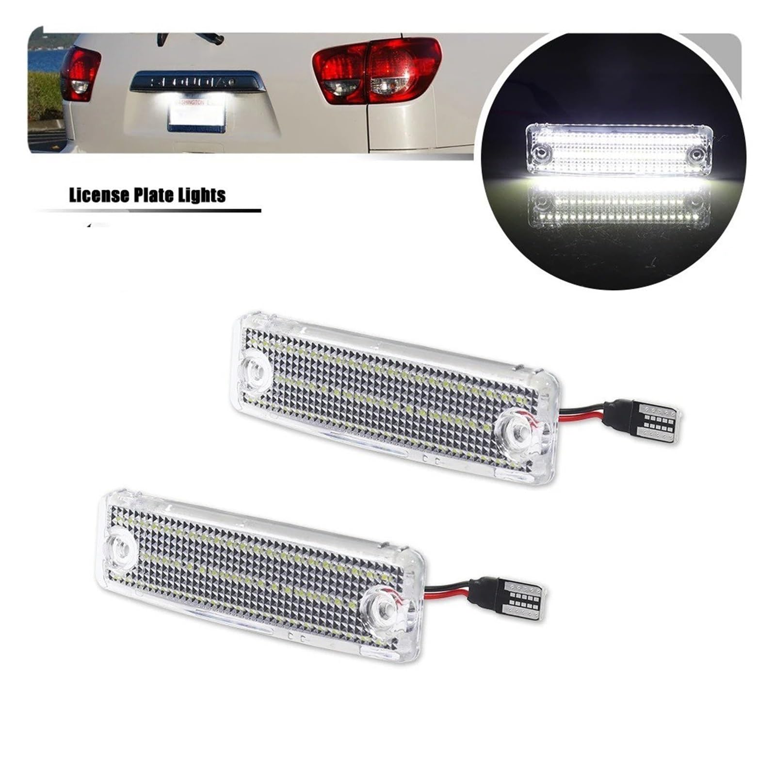 Conjunto Luz Matrícula Para Toyota Para Sienna Para 4Runner Para Sequoia Corona Para Land Para Cruiser Para Prado 150 Luces LED Blancas Para Matrícula Coche
