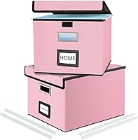 Vista 32 de Caja organizadora de archivos Huolewa con tapa, organizador de carpetas de archivos plegable para almacenamiento de documentos de oficina, caja