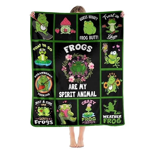 Funny Frog Blanket for Girl Boy Frogs are My Spirit