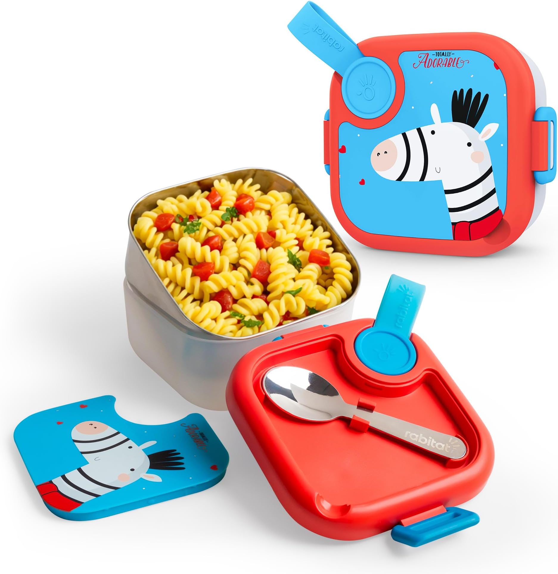rabitat Lunchmate Mini Stainless Steel Lunch Box 500 ml | 1+1 Year Brand Warranty | Tiffin Box for School | Kanjak Gifts for Girls | BPA-Free Leak-Proof with Spoon | Totally Adorable