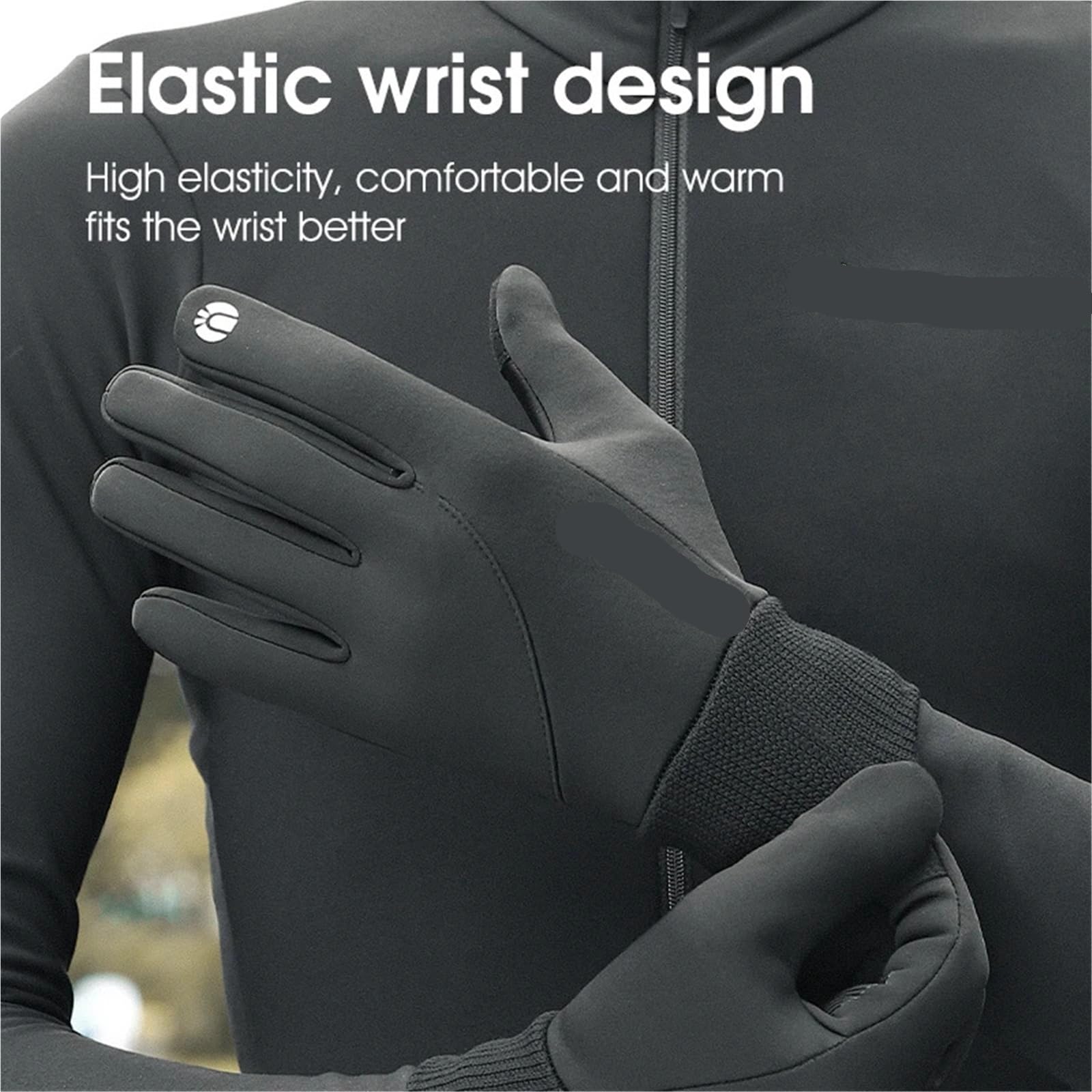 Gants d'escalade Gants Thermiques d'hiver for Hommes, Cyclisme, Coupe-Vent, Doigt Complet, vélo de Route, équipement de Sport Chaud pour Escalade(XL)