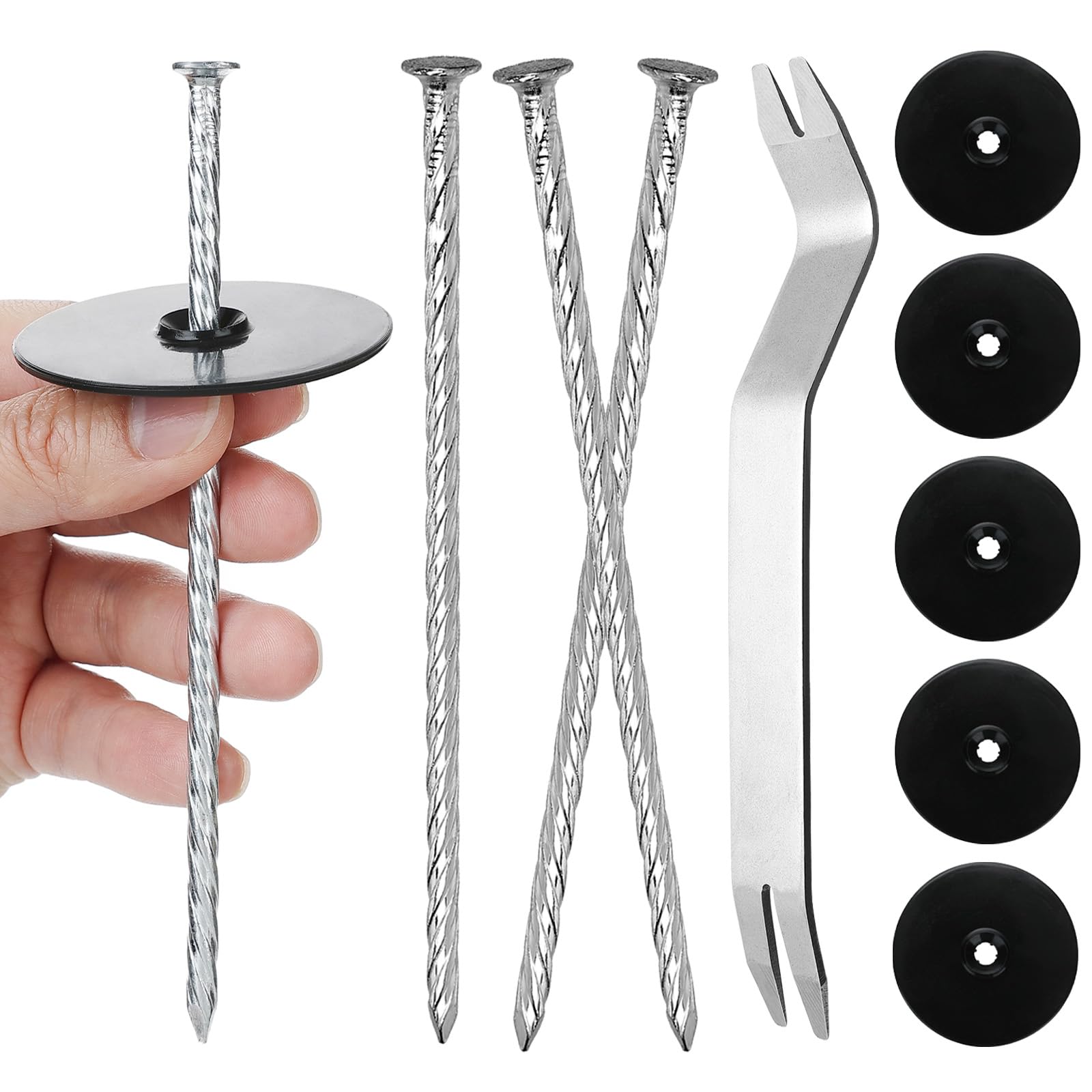 Piquets de fixation en spirale de 15 cm avec joints pour gazon et jardin