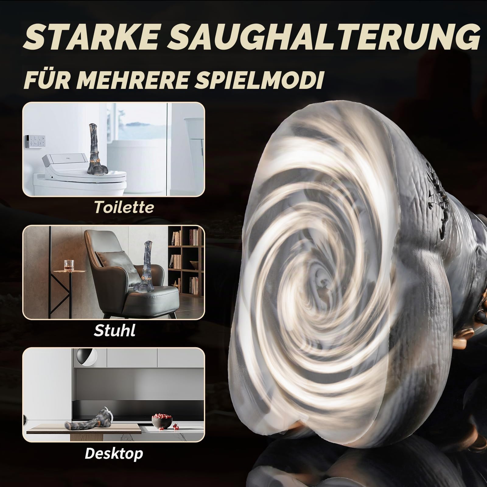 Nothosaur Hunter Jack (mit Schlauch) 44cm Fantasy Horse Dildo - Dickes Platin Silikon Mittelfeste Tier Dildo mit starkem Saugtasch, G-Spot Anal Prostata Sexspielzeug f ür Männer Frauen Erwachsene