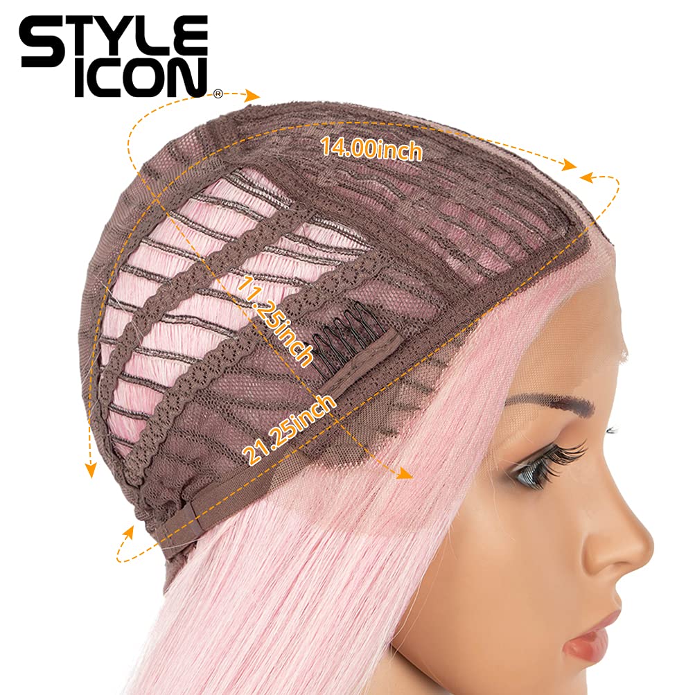 Style Icon 38" Super Long Straight Wigs Lace Front Wigs 6" Deeper Middle Part Lace Hairline Pink Wig (38", PINK15) - Image 6