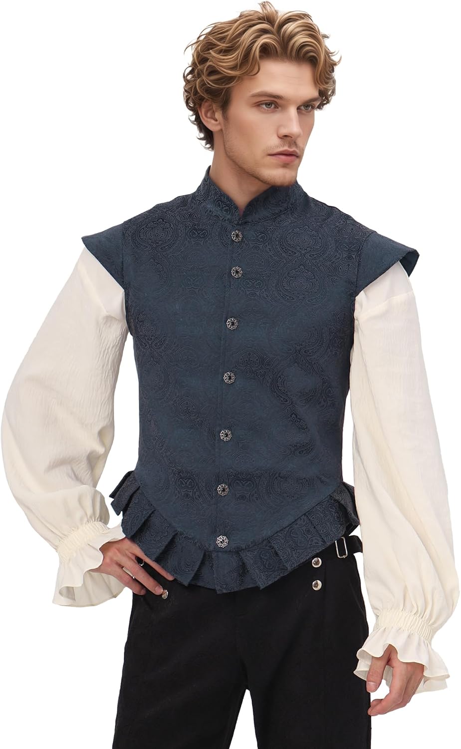 Renaissance Tudor Vest Medieval Victorian Elizabethan Period Noble Costume Jerkin Waistcoat for Men
