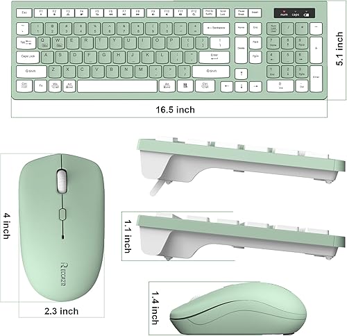 Miniatura 9 de Combo de teclado y mouse inalámbricos, teclado inalámbrico de tamaño completo y mouse DPI ajustable, receptor USB de 2.4 GHz, teclado y mouse