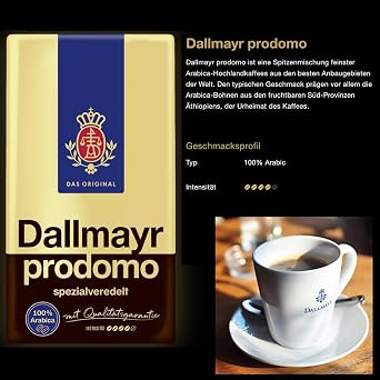 Dallmayr Prodomo Ground Coffee, 17.6 Ouce (Pack of 2)