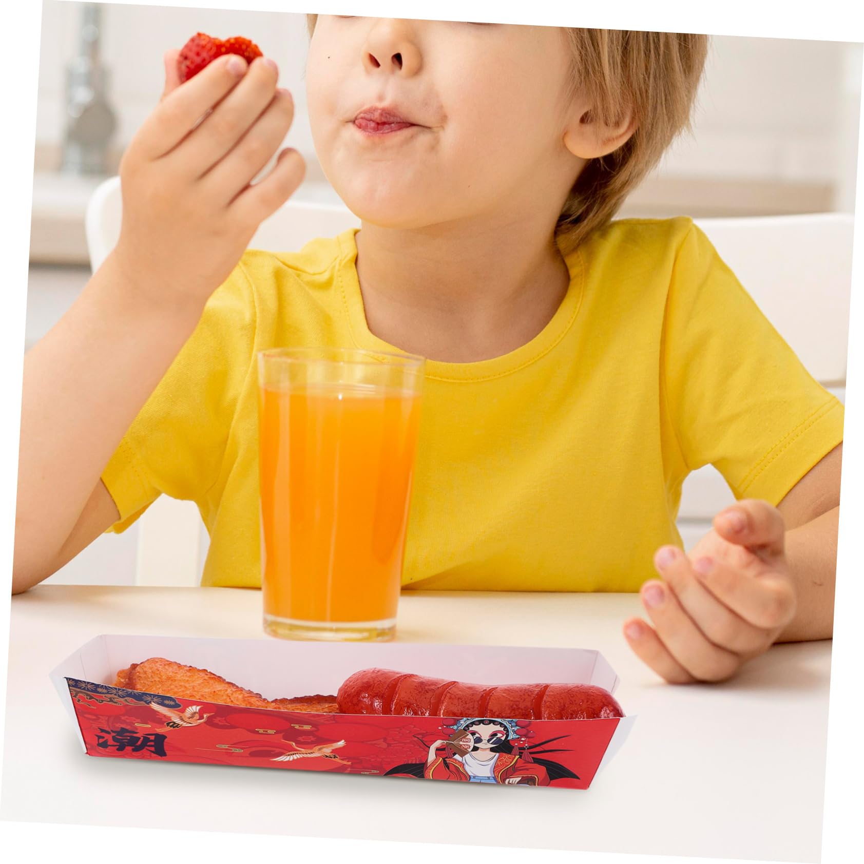Boîte de Conservation Alimentaire en Papier Rouge, Lot de 100 Pièces, Design Polyvalent et Construction Robuste pour Barbecues et Fêtes en Plein Air