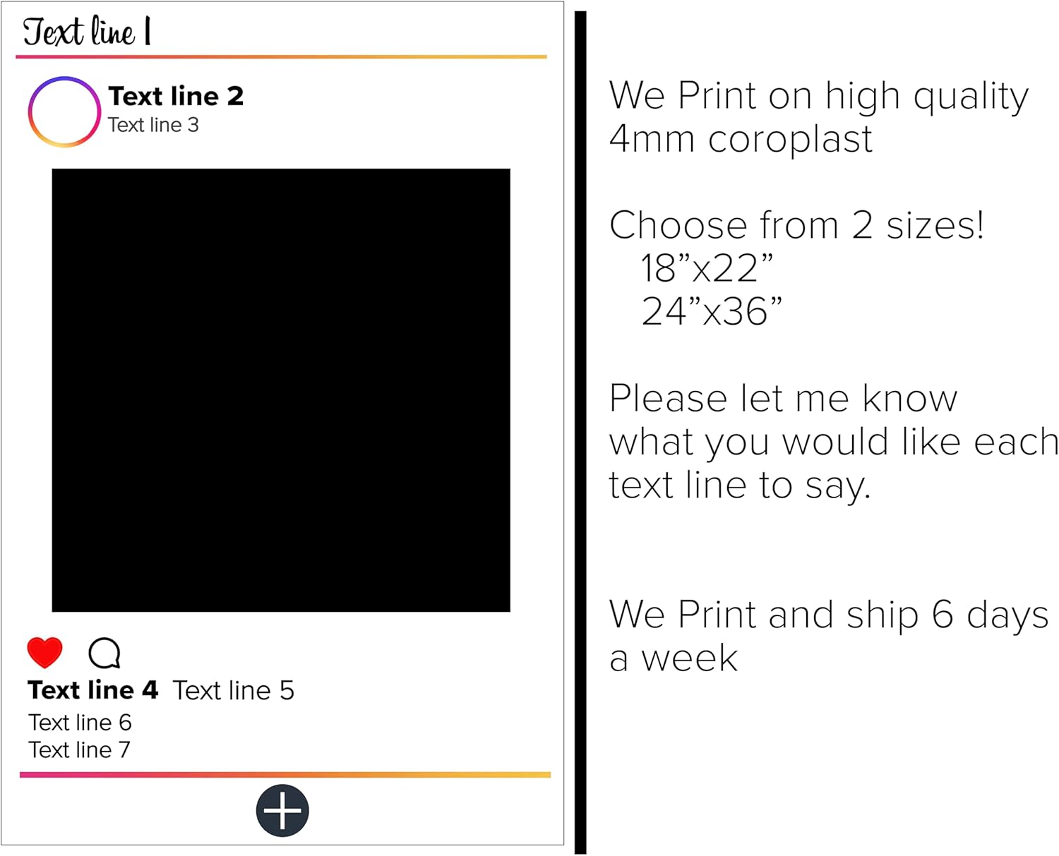 DesignThatSign Photo Frame Cutout, Great for Birthday, Graduation, Bridal Shower Events, Social Media Template, Customize with Your info 2 Sizes to Choose