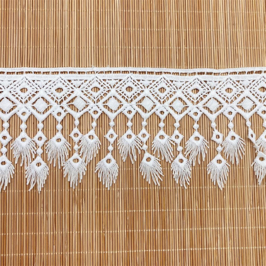 Dentelle en broderie de soie de lait blanche 9cm pour couture haute couture