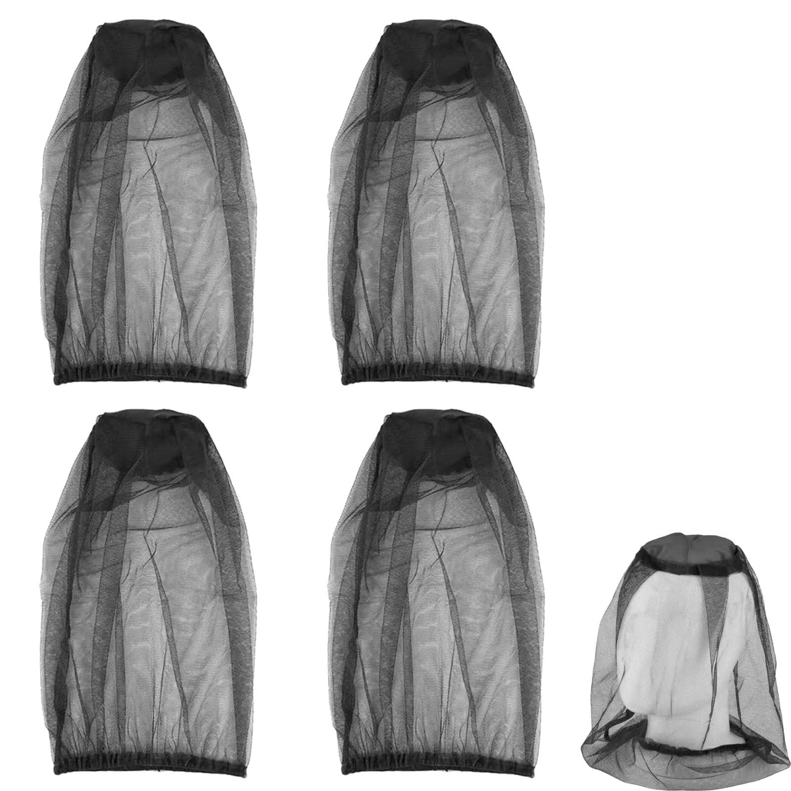 4 Pezzi di Cappello Anti-zanzare Insetti, Nero Cappello da Apicoltore con Velo per Uomo Donna Pesca All'aperto e Viaggi in Campeggio