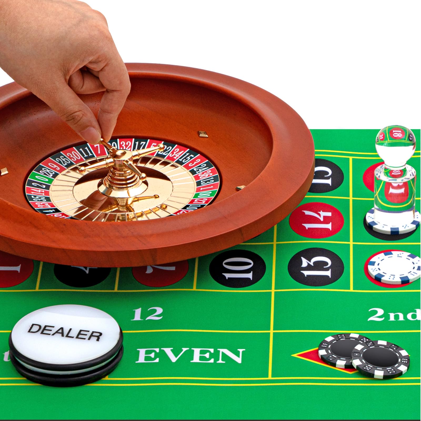 Lunmon Roulette Wheel Game Set Include 11'' Solid Wood Roulette