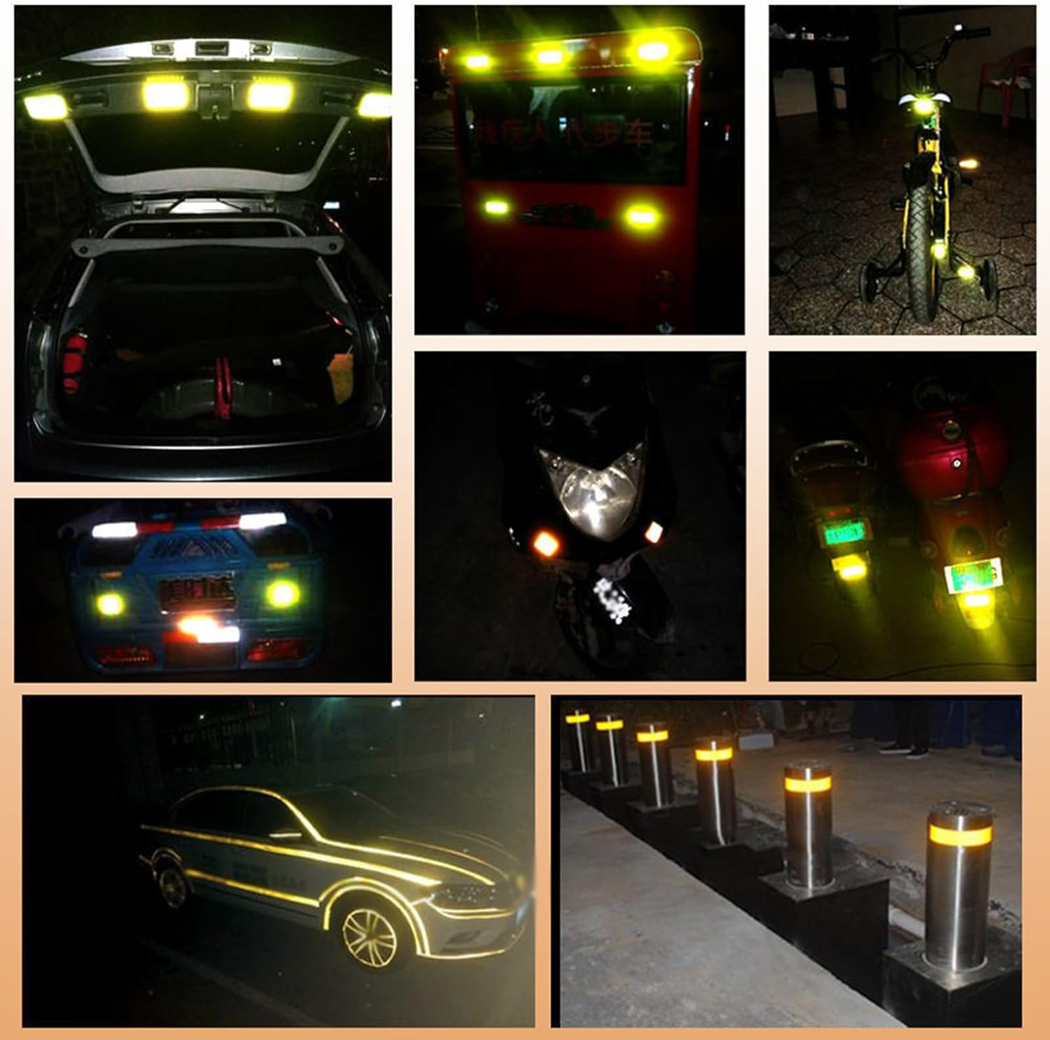 Reflective Tape,Reflective Safety Tapes, 15 cm x 10 Meters Waterproof Conspicuity Adhesive Reflector Tape, Outdoor Warning Tape for Vehicles Trailers Boats Signs Cars Yachting(Bright Green)