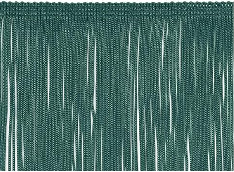 ADAMAI 10yards/lot Width in 6inch Dyed Lace Tassel Fringe Trim Ribbon Sewing Latin Dress Accessories Teal