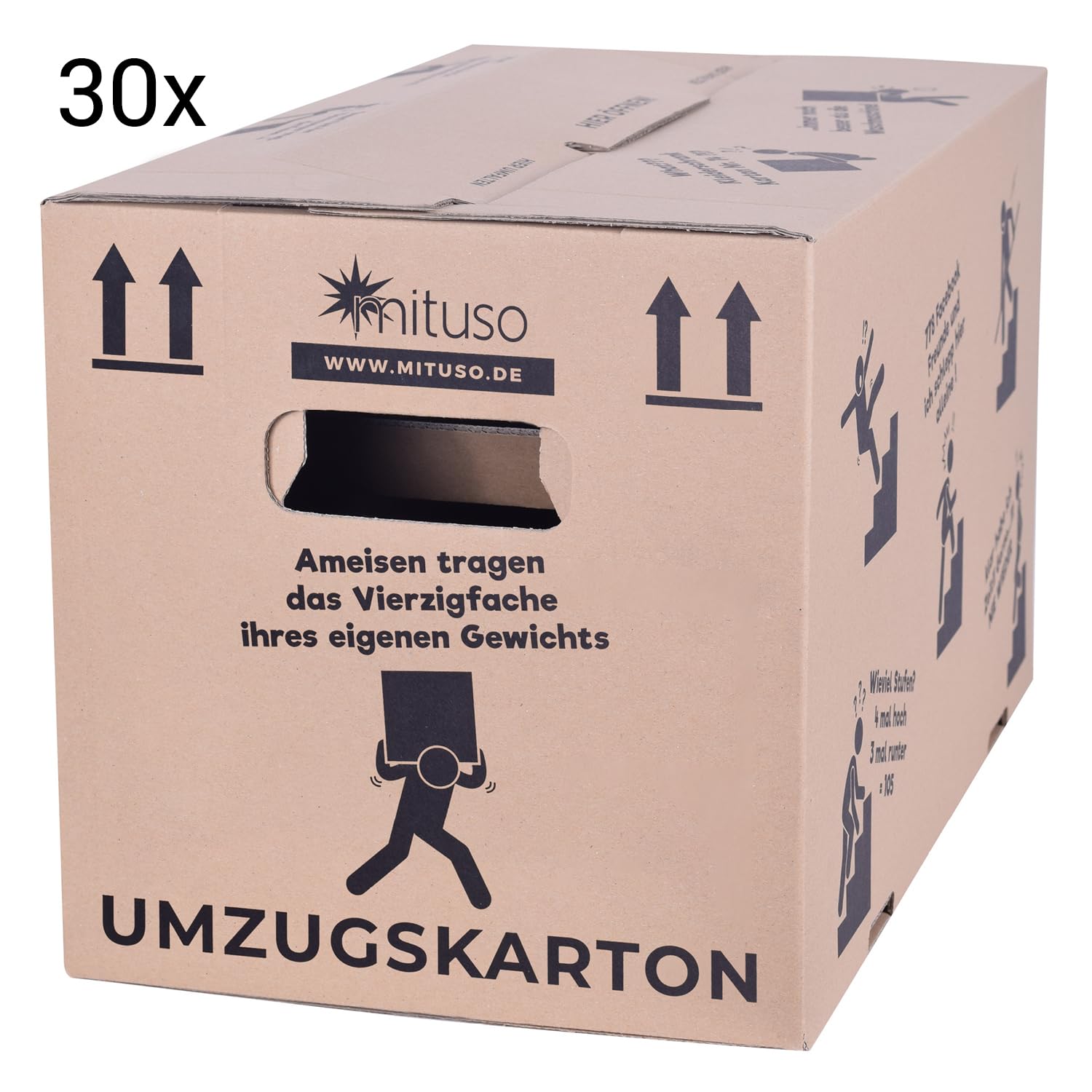 Mituso Cartone per trasloco per libri, 600 x 330 x 350 cm – Ora ancora meglio rinforzato! (600 x 330 x 350, 30)