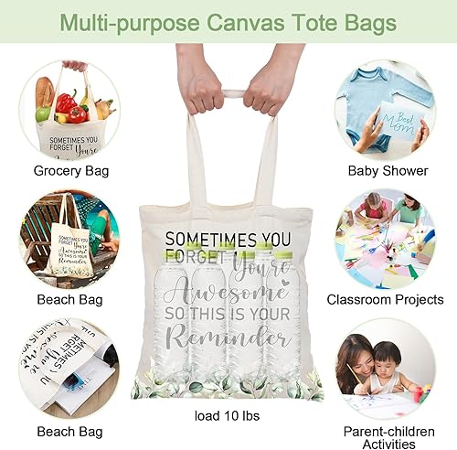 Miniatura 6 de Roowest 60 bolsas de mano inspiradoras a granel para mujeres, bolsas de regalo de agradecimiento reutilizables, bolsas de lona para regalo de Navidad