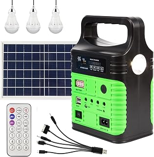 Solar Generator - Portable Power Station for Emergency Power Supply,Portable Generators for Camping,Home Use&Outdoor,Solar Powered Generator With Panel Including 3 Sets LED Light (green)