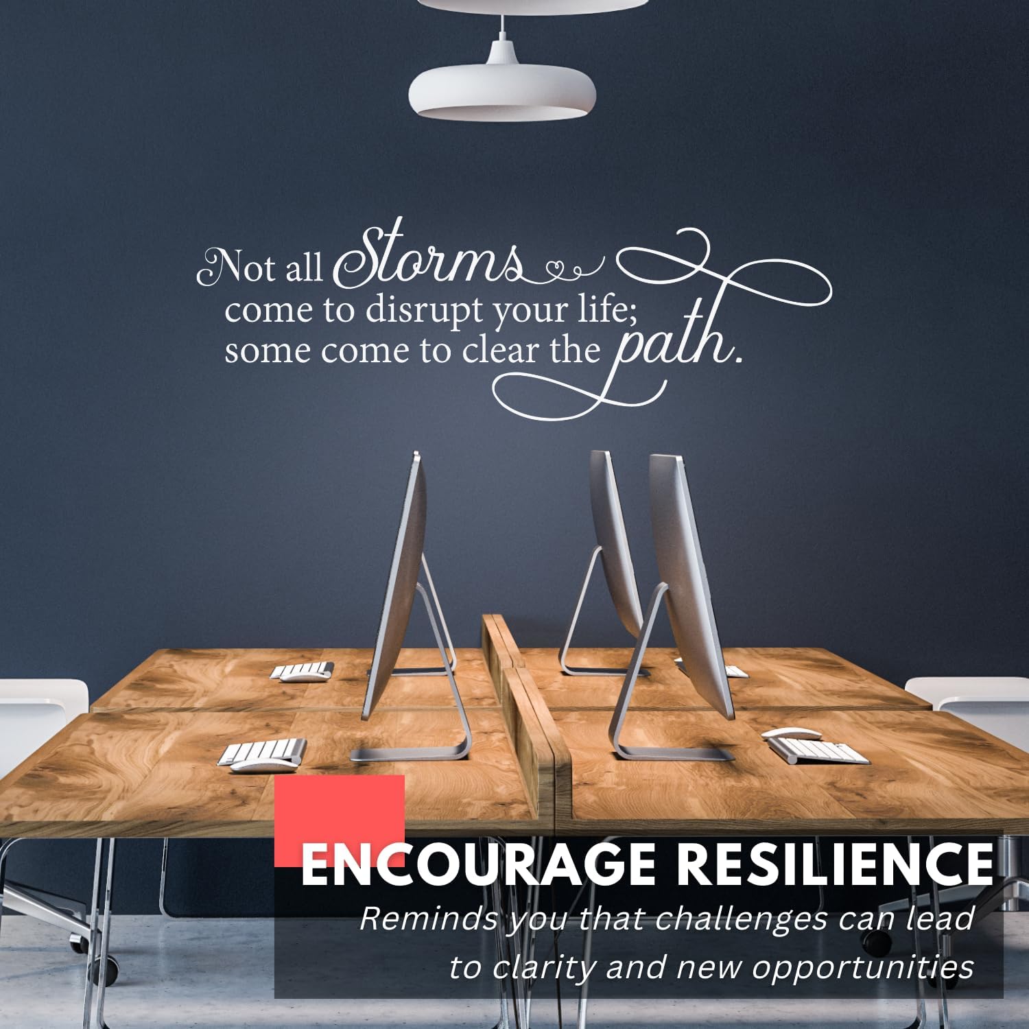 My Vinyl Story - Not All Storms Wall Decal - Inspirational Motivational Sticker Quote Vinyl Word Art Decor for Home Office Classroom Bedroom Affirmation - Removable (Black, 48x16 inches)