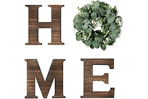9.8' Wooden Home Sign with Artificial Eucalyptus Wreath