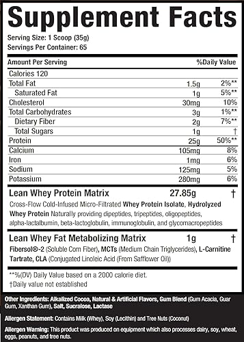Miniatura 5 de Lean Whey 5lb, chocolate (Chocolate Ice Cream), 1