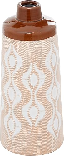 Miniatura 3 de Jarrón Deco 79, 5 pulgadas de largo x 5 pulgadas de ancho x 12 pulgadas de alto, color tostado