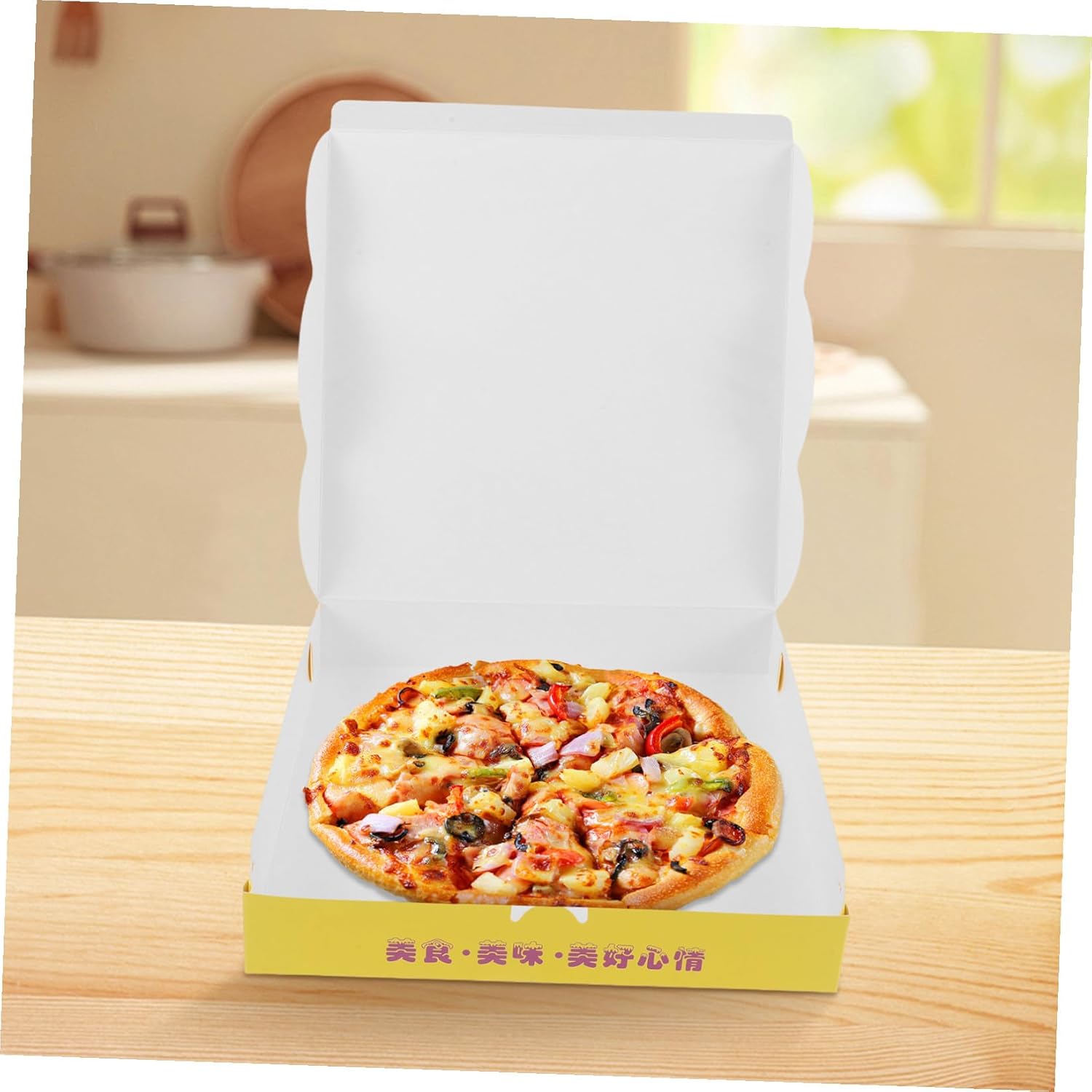 40pcs 9-inch Pizza Boxes Paper Takeout Containers Cardboard Pizza Storage Boxes for Food Packaging Bakery and Leftover