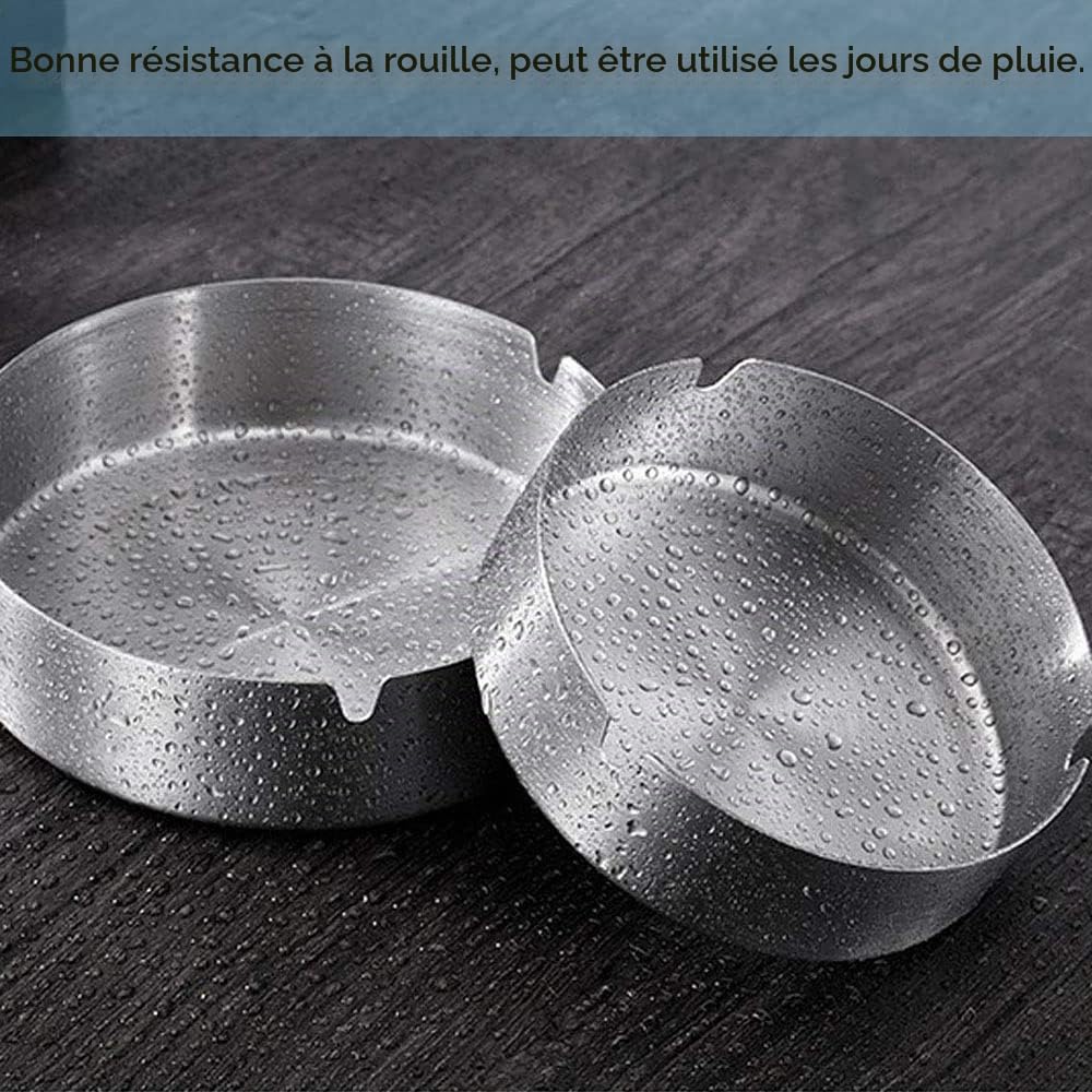 16 Pièces Cendriers en Acier Inoxydable de 8cm - Cendrier Rond pour Table Maison Bureau Restaurant Salle de Réunion - Argent Porte-Cendres Moderne Portable pour Camping Pique-nique Randonnée
