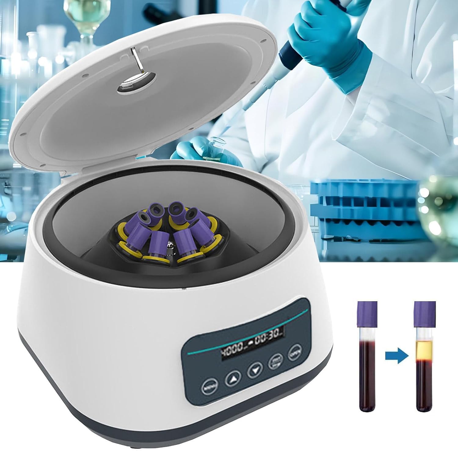 NYANS Lab Centrifuge, Desktop Electric Lab Laboratory Medical Centrifuge Machine, 1717xg/2683xg, for Separation of Samples Qualitative Analysis in Hospital/Biological/Chemical Labs,4000