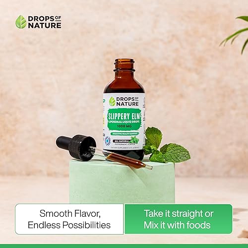 Miniatura 7 de Extracto líquido de olmo resbaladizo  Vegano, sin OMG, sin alcohol, sabor natural  Gotas de olmo resbaladizo orgánicas formuladas ultra calmante