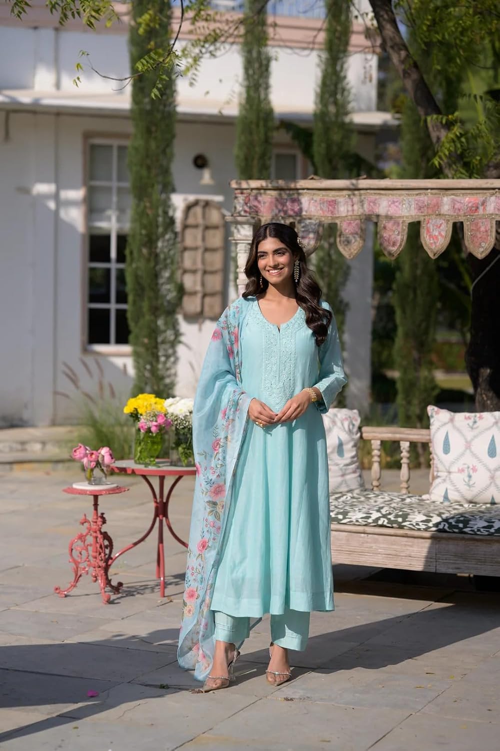 Women Festive Kurta Set Designer Ethnic Wear Kurti Pant Dupatta Traditional Indian Party Outfit