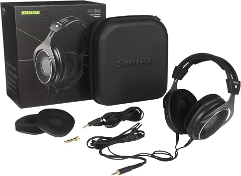 Shure SRH1840 Professional Open Back Headphones - Individually Matched 40mm Neodymium Drivers for Smooth, Extended Highs and Accurate Bass, Ideal for Mastering or Critical Listening Applications