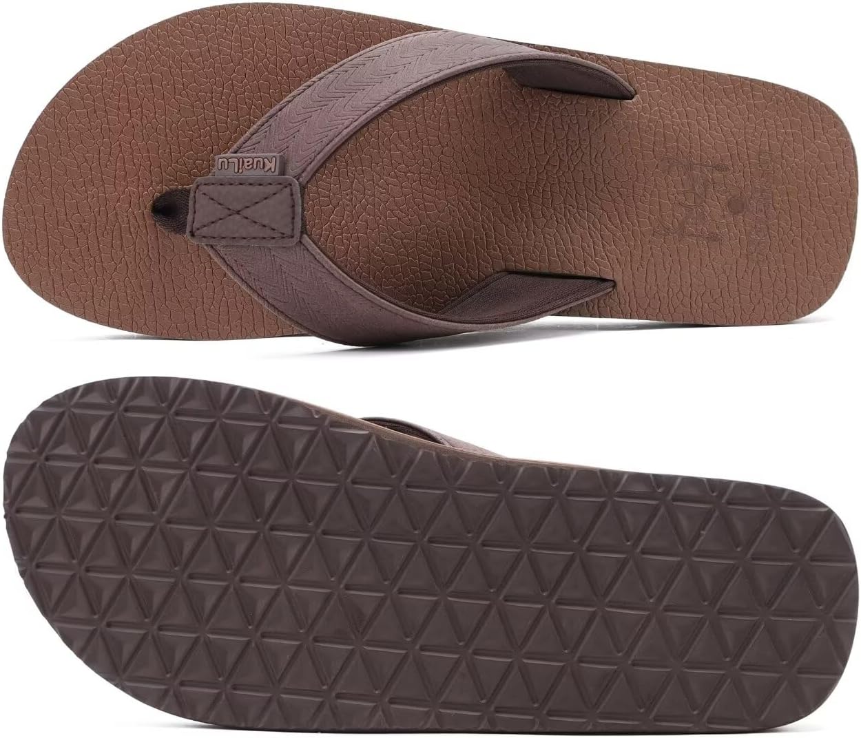 KuaiLu Men's Flip Flops Arch Support Summer Beach Pool Water Thong Sandals Waterproof Rubber Walking Shoes - Image 9