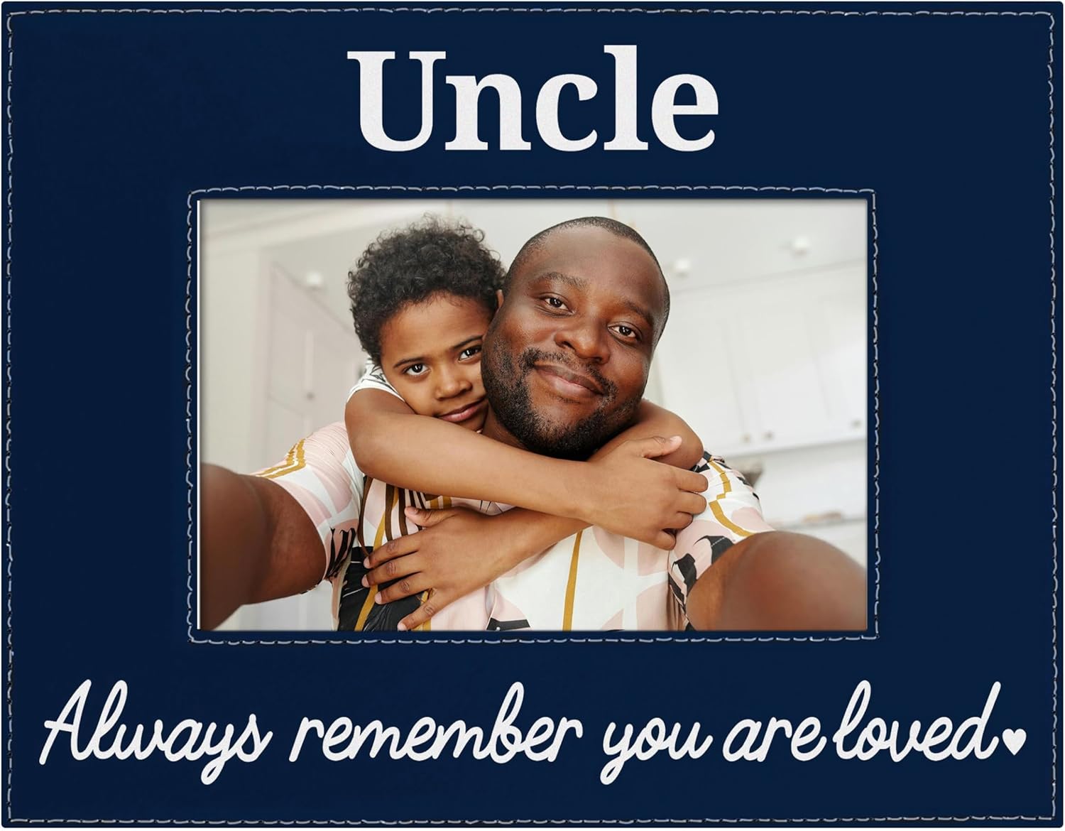ThisWear Uncle Nephew Frame Uncle Always Remember You Are Loved 4x6 Leatherette Photo Frame Black