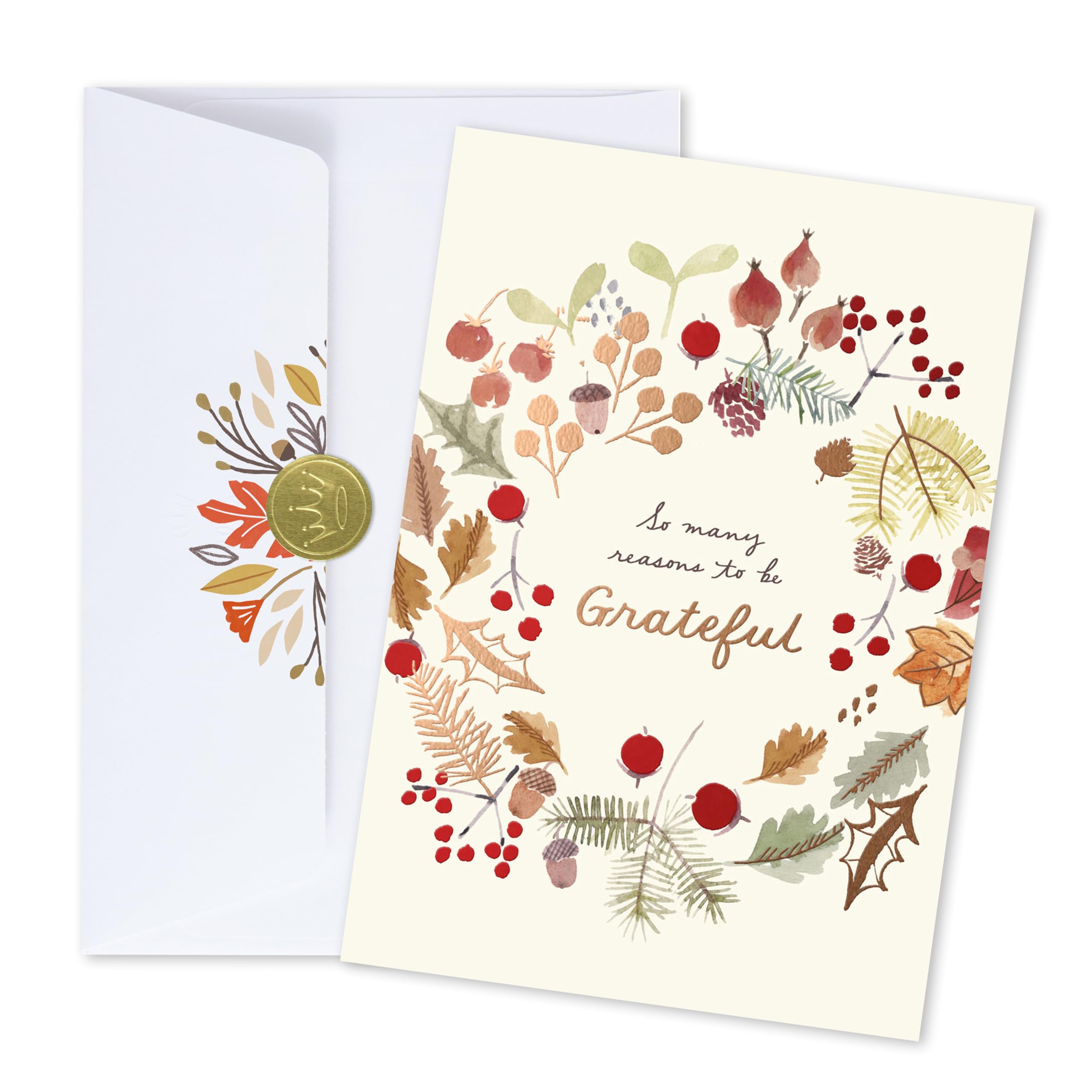 Hallmark Thanksgiving-Karten Set (25 Stück) – Motiv 'Dankbarer Kranz' Für Mitarbeiter, Vereine & Teams