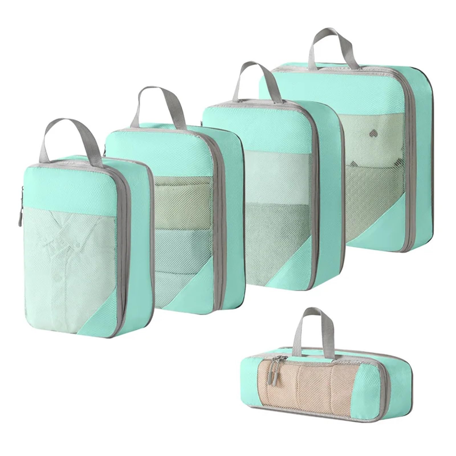 Luggage Organiser Set Compression Packing Cubes For Suitcases Travel Accessories Expandable Organizers Lightweight Organizer(Style 04)