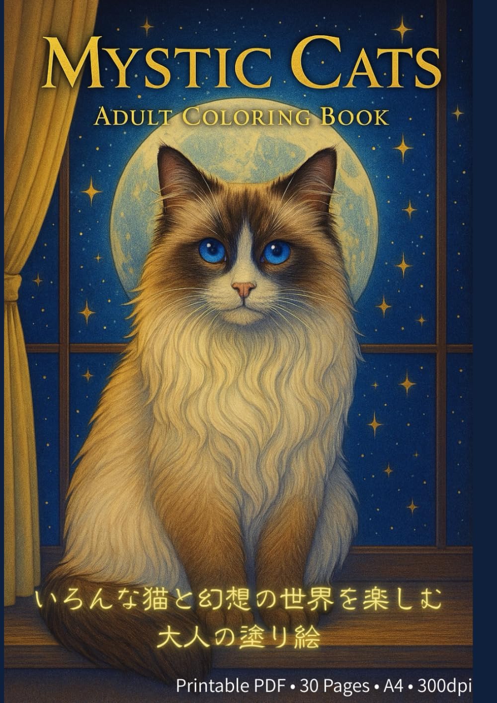 Mystic Cats Adult Coloring Book: いろんな猫と幻想の世界を楽しむ大人の塗り絵