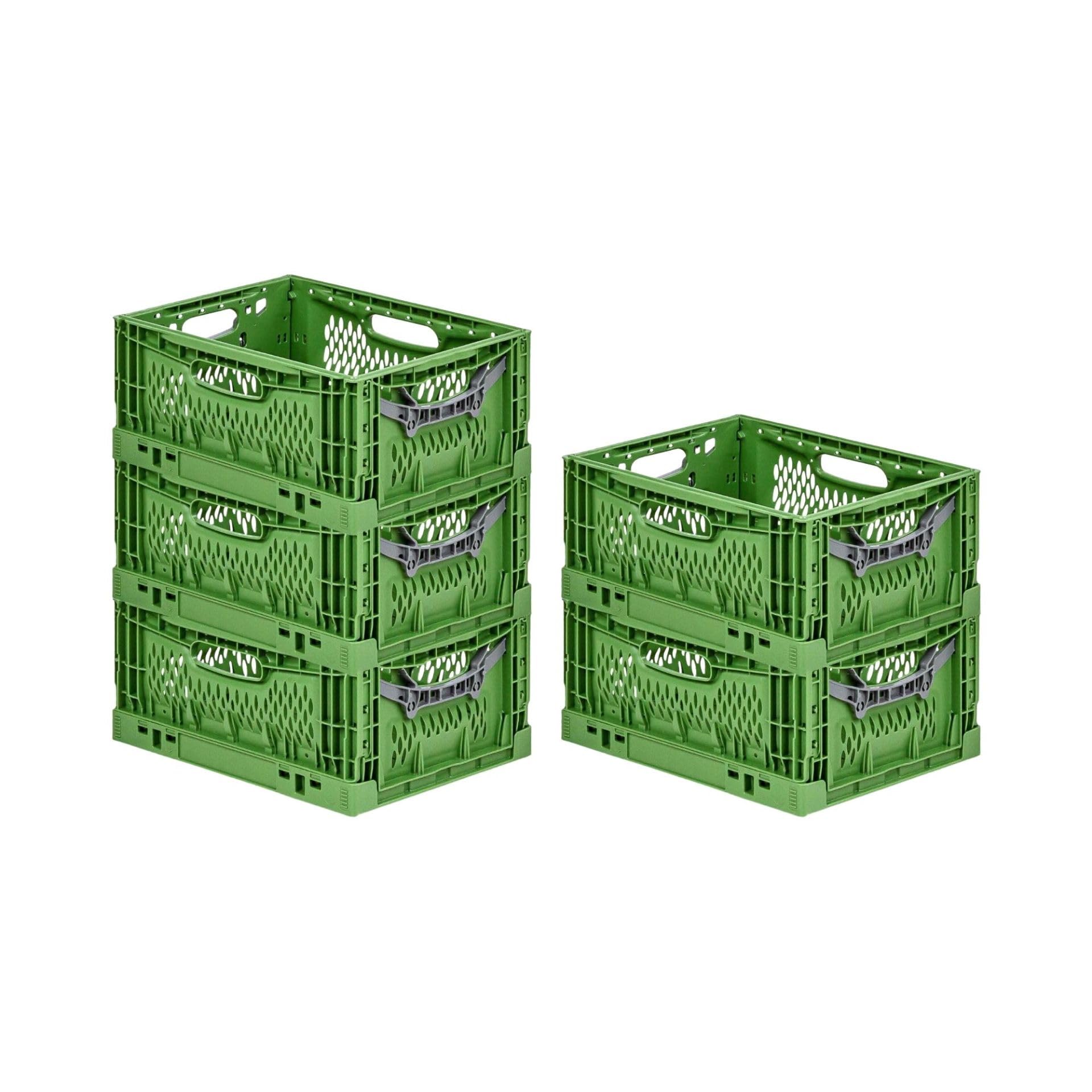 PROREGAL SuperSparSet 5x Stabile Profi-Klappbox Chameleon in Industriequalität | HxBxT 18x30x40cm | 17L | klappbar stapelbar durchbrochen lebensmittelecht | Eurobox Eurobehälter Transportbehälter