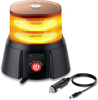 EYPINS Rotating Beacon Light, 72 LED Amber Rooftop Warning Light 12 Flash Modes Magnetic Emergency Strobe Beacon Light 12V 24V with Car Charging Cable for Truck Trailer Tractor Vehicles