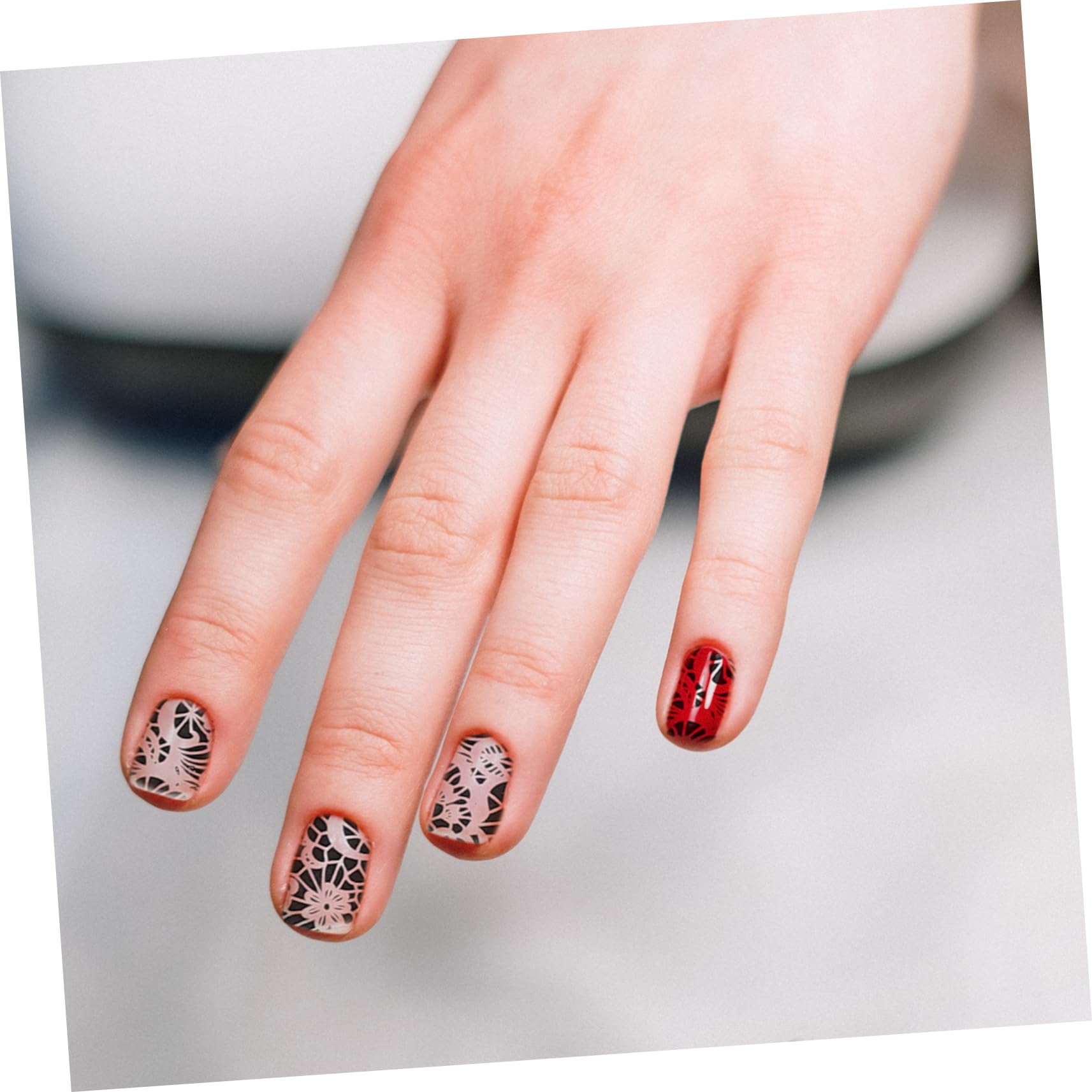 VALICLUD 5 Scatole adesivi per unghie UV manicure impostore Unghia decalcomania dell'autoadesivo del strisce per unghie per le donne impacchi per unghie completi