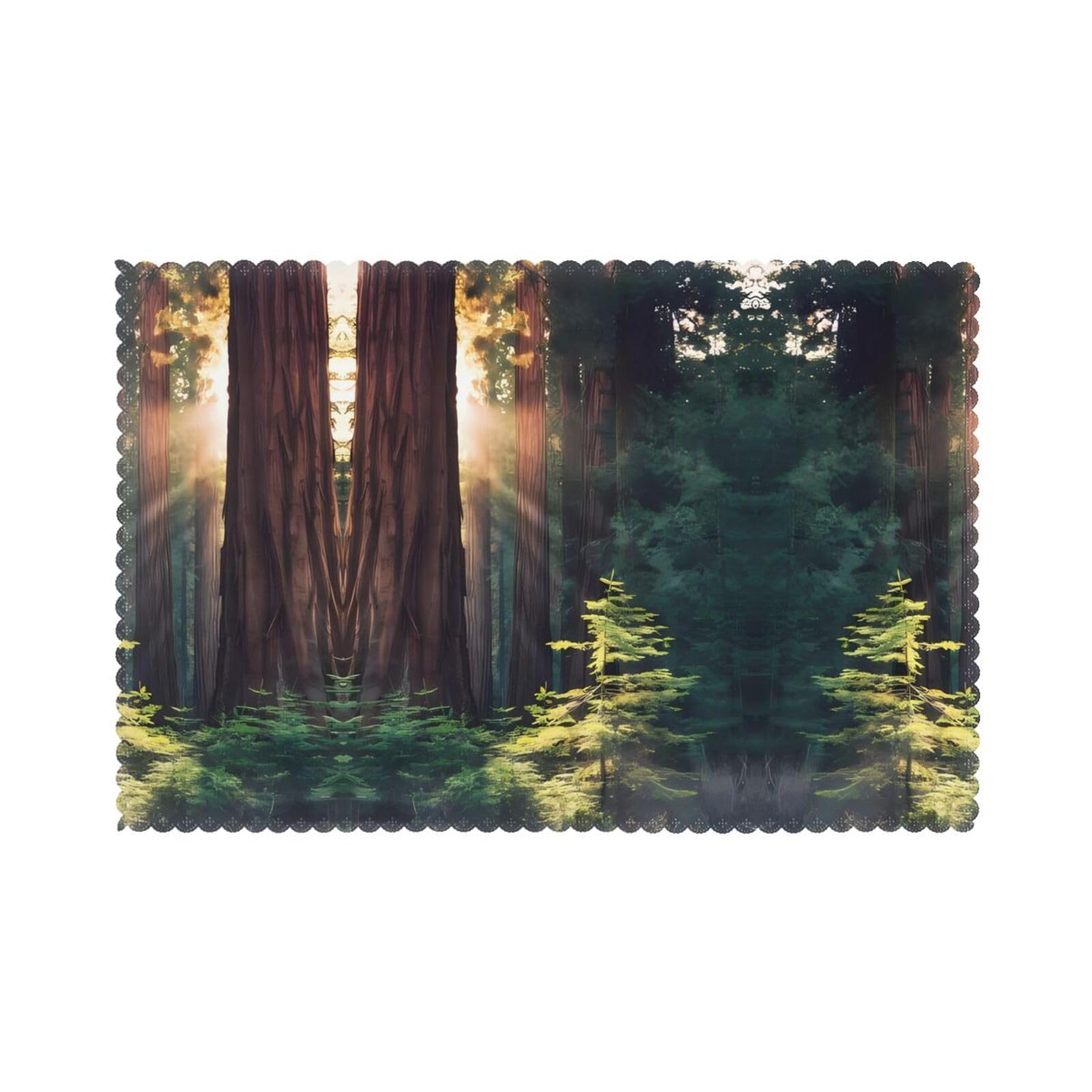YYHHAOFA Morning Sunlight in Wilderness Prints Placemats Set of 6 12x18in – Create Cozy Table Settings for Everyday Moments & Special Gatherings